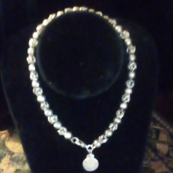 Tiffany & Co 6" choker 8.5" overall bead & link sterling necklace tarnished - Picture 8 of 9